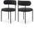 Dining Chair, Black Vegan Leather Seat, Boucle Back, Matte Black Finish, Iron Frame, 22" W x 21" D x 30" H, Black, Set of 2 Dining Chair, Black Vegan Leather Seat, Boucle Back, Matte Black Finish, Iron Frame, 22" W x 21" D x 30" H, Black, Set of 2