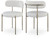 Dining Chair, Soft Cream Vegan Leather Seat, Boucle Back, Brushed Brass Iron Frame, 22" W x 21" D x 30" H, Cream, Set of 2
