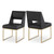 Dining Chair with Soft Black Vegan Leather, Brushed Brass Finish, Iron Metal Frame, 19" W x 22.5" D x 33" H, Black, Set of 2 Dining Chair with Soft Black Vegan Leather, Brushed Brass Finish, Iron Metal Frame, 19" W x 22.5" D x 33" H, Black, Set of 2