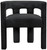 Boucle Fabric Upholstered Accent | Dining Chair, 25" W x 21" D x 27" H, Black