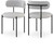 Modern Dining Chair with Taupe Vegan Leather Seat, Boucle Back, Matte Black Iron Frame, Set of 2