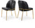 Black Vegan Leather Dining Chair (Set of 2)
