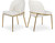 Dining Chair, Soft White Vegan Leather, Brushed Iron Legs, Rounded Double Cushion Back, 22" W x 23" D x 31" H, White, Set of 2 Dining Chair, Soft White Vegan Leather, Brushed Iron Legs, Rounded Double Cushion Back, 22" W x 23" D x 31" H, White, Set of 2