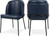 Vegan Leather Upholstered Dining Chair with Matte Black Iron Legs, Set of 2, Navy, 22" W x 23" D x 31" H