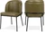 Vegan Leather Upholstered Dining Chair with Matte Black Iron Legs, Set of 2, Olive, 22" W x 23" D x 31" H