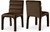 Dining Chair with Luxurious Brown Velvet, Deep Channel Tufted Back, 19" W x 23" D x 34" H, Brown, Set of 2