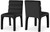 Velvet Upholstered Dining Chair with Luxurious Black Velvet, Deep Channel Tufted Back, 19" W x 23" D x 34" H, Black, Set of 2 Velvet Upholstered Dining Chair with Luxurious Black Velvet, Deep Channel Tufted Back, 19" W x 23" D x 34" H, Black, Set of 2