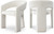 Dining Chair with Soft Cream Plush Fabric, Curved Back, 24" W x 22" D x 30" H, Cream, Set of 2