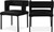 Upholstered Dining Chair with Unique Squared Back and Sturdy Iron Legs, Set of 2, 23" W x 21" D x 30" H, Black Velvet, Matte Black