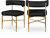Dining Chair with Rich Black Durable Linen Textured Fabric Upholstery, Metal Frame, 22" W x 21" D x 29.5" H, Black, Set of 2