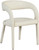 Vegan Leather Upholstered Dining Chair with Rounded Back, 23.5" W x 22" D x 31" H, Cream