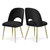 Velvet Upholstered Dining Chair with Brushed Gold Ball Design Legs, Set of 2, 20" W x 21.5" D x 34.5" H, Black Velvet Upholstered Dining Chair with Brushed Gold Ball Design Legs, Set of 2, 20" W x 21.5" D x 34.5" H, Black