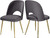 Velvet Upholstered Dining Chair with Brushed Gold Ball Design Legs, Set of 2, 20" W x 21.5" D x 34.5" H, Grey Velvet Upholstered Dining Chair with Brushed Gold Ball Design Legs, Set of 2, 20" W x 21.5" D x 34.5" H, Grey