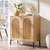 34" Tall Modern Arched Sideboard Buffet Cabinet with Storage, Natural 34" Tall Modern Arched Sideboard Buffet Cabinet with Storage, Natural