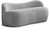Boucle Fabric Upholstered Bench with Curved Back Design, Grey, 62" W x 23" D x 24" H