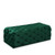 Green Velvet Upholstered Ottoman/Bench with Deep Button Tufting, Solid Wood Frame, 52" W x 22.5" D x 18" H, Green