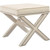 Velvet Upholstered Ottoman / Bench with X-Leg Design, Deep Button Tufting and a Solid Wood Frame Cream 20.5" W x 20.5" D x 19" H
