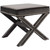 Velvet Upholstered Ottoman/Bench with X-Leg Design, Deep Button Tufting and a Solid Wood Frame Grey 20.5" W x 20.5" D x 19" H