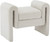Boucle Fabric Upholstered Bench with Rich Cream Boucle Fabric and Curved Arms, 31" W x 17" D x 24.5" H, Cream