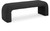 Boucle Fabric Upholstered Bench with Rich Black Boucle Fabric, Curved Contemporary Design, 52" W x 15.5" D x 17.5" H, Black Boucle Fabric Upholstered Bench with Rich Black Boucle Fabric, Curved Contemporary Design, 52" W x 15.5" D x 17.5" H, Black