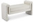 Velvet Upholstered Bench with Soft Cream Velvet and Curved Arms, 51" W x 17" D x 24.5" H, Cream Velvet Upholstered Bench with Soft Cream Velvet and Curved Arms, 51" W x 17" D x 24.5" H, Cream