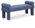 Upholstered Bench with Soft Navy Fabric, Rounded Pillow Arms, 55" W x 19.5" D x 23.5" H, Navy Upholstered Bench with Soft Navy Fabric, Rounded Pillow Arms, 55" W x 19.5" D x 23.5" H, Navy