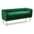 Velvet Upholstered Bench with Sturdy Metal Legs in Gold Finish, 52" W x 19" D x 24" H, Green Velvet Upholstered Bench with Sturdy Metal Legs in Gold Finish, 52" W x 19" D x 24" H, Green