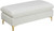 Velvet Upholstered Ottoman/Bench with Rich Gold or Chrome Legs, 48" W x 22" D x 19" H, Cream