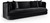 Sofa with Ultra Luxe Black 460 GSM Velvet, Solid Wood Frame, 93.5" W x 36" D x 30" H, Black