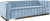 Velvet Upholstered Sofa with Deep Channlel Tufting and Brushed Gold Finish, Sky Blue, 86.5" W x 34" D x 28" H