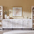 92.63" W Modern Arched Sideboard Buffet Cabinet with Storage, White 92.63" W Modern Arched Sideboard Buffet Cabinet with Storage, White