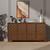 59" Fluted Sideboard Buffet Cabinet with Storage, Wood Buffet Table with 4 3D-Checkerboard Doors & Adjustable Shelves, Kitchen Dining Room Coffee Bar Cabinet, Mid Century Modern Style, Walnut 59" Fluted Sideboard Buffet Cabinet with Storage, Wood Buffet Table with 4 3D-Checkerboard Doors & Adjustable Shelves, Kitchen Dining Room Coffee Bar Cabinet, Mid Century Modern Style, Walnut