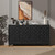 59" Fluted Sideboard Buffet Cabinet with Storage, Wood Buffet Table with 4 3D-Checkerboard Doors & Adjustable Shelves, Kitchen Dining Room Coffee Bar Cabinet, Mid Century Modern Style, Black 59" Fluted Sideboard Buffet Cabinet with Storage, Wood Buffet Table with 4 3D-Checkerboard Doors & Adjustable Shelves, Kitchen Dining Room Coffee Bar Cabinet, Mid Century Modern Style, Black