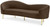 Upholstered Sofa with Rich Brown Velvet, Gold Metal Legs, Curved Contemporary Design, 85.5" W x 31.75" D x 30.5" H, Brown