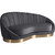 Velvet Upholstered Chaise, Soft Grey Velvet, Gold Stainless Steel Base, Unique Shell Shape, 78.5" W x 40" D x 33" H, Grey
