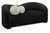 Loveseat with Soft Black Faux Shearling Teddy Fabric, Curved Back, 62" W x 33" D x 27" H, Black Loveseat with Soft Black Faux Shearling Teddy Fabric, Curved Back, 62" W x 33" D x 27" H, Black
