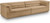 Modular Sofa with Soft Camel Velvet Fabric, Deep Channel Tufting, Curved Arms, 118" W x 35" D x 28" H, Camel