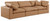 Upholstered Modular Sofa with Soft Cognac Vegan Leather, Fiber-Filled, 119" W x 40" D x 34.5" H, Cognac Upholstered Modular Sofa with Soft Cognac Vegan Leather, Fiber-Filled, 119" W x 40" D x 34.5" H, Cognac