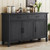 55 Inch Buffet Cabinet with Storage, Black 55 Inch Buffet Cabinet with Storage, Black