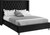 Aiden Collection Modern | Contemporary Velvet Upholstered Bed with Deep Button Tufting, Solid Wood Frame, and Custom Chrome Legs, Full, Black