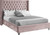 Aiden Collection Modern | Contemporary Velvet Upholstered Bed with Deep Button Tufting, Solid Wood Frame, and Custom Chrome Legs, King, Pink Aiden Collection Modern | Contemporary Velvet Upholstered Bed with Deep Button Tufting, Solid Wood Frame, and Custom Chrome Legs, King, Pink