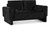 Loveseat with Rich Black Chenille Fabric, Bolster Pillows Included, 65" W x 34" D x 34" H, Black Loveseat with Rich Black Chenille Fabric, Bolster Pillows Included, 65" W x 34" D x 34" H, Black