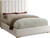 Becca Collection Modern | Contemporary Velvet Upholstered Bed with Deep Channel Tufting and Polished Gold Metal Frame, Cream, Full Becca Collection Modern | Contemporary Velvet Upholstered Bed with Deep Channel Tufting and Polished Gold Metal Frame, Cream, Full