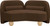 Art Deco Loveseat with Rich Brown Velvet Fabric, Solid Wood Ball Legs, Solid Wood Inner Frame, 64" W x 34.5" D x 29" H, Brown