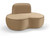 Beige-C Swerve Collection Modern | Contemporary Chair with Ultra Luxe 460 GSM Upholstery Piping, Solid Wood Inner Frame, 49.5" W x 32" D x 30" H, Beige