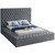 Bliss Collection Modern | Contemporary Velvet Upholstered Bed with Deep Button Tufting and Storage Compartments in Rails and Footboard, Gray, Full Bliss Collection Modern | Contemporary Velvet Upholstered Bed with Deep Button Tufting and Storage Compartments in Rails and Footboard, Gray, Full