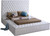 Bliss Collection Modern | Contemporary Velvet Upholstered Bed with Deep Button Tufting and Storage Compartments in Rails and Footboard, White, Full Bliss Collection Modern | Contemporary Velvet Upholstered Bed with Deep Button Tufting and Storage Compartments in Rails and Footboard, White, Full
