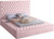 Bliss Collection Modern | Contemporary Velvet Upholstered Bed with Deep Button Tufting and Storage Compartments in Rails and Footboard, Pink, King Bliss Collection Modern | Contemporary Velvet Upholstered Bed with Deep Button Tufting and Storage Compartments in Rails and Footboard, Pink, King