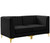 Black-S67 Alina Collection Modern | Contemporary Black Velvet Upholstered Modular Sofa with Deep Channel Tufting, 65" W x 32.5" D x 31" H, Black Black-S67 Alina Collection Modern | Contemporary Black Velvet Upholstered Modular Sofa with Deep Channel Tufting, 65" W x 32.5" D x 31" H, Black