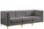 Grey-S93 Alina Collection Modern | Contemporary Grey Velvet Upholstered Modular Sofa with Deep Channel Tufting, 91" W x 32.5" D x 31" H, Grey Grey-S93 Alina Collection Modern | Contemporary Grey Velvet Upholstered Modular Sofa with Deep Channel Tufting, 91" W x 32.5" D x 31" H, Grey